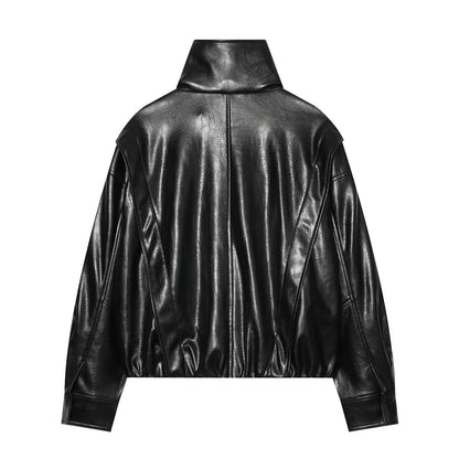 Women's leather effect pilot jacket Coat