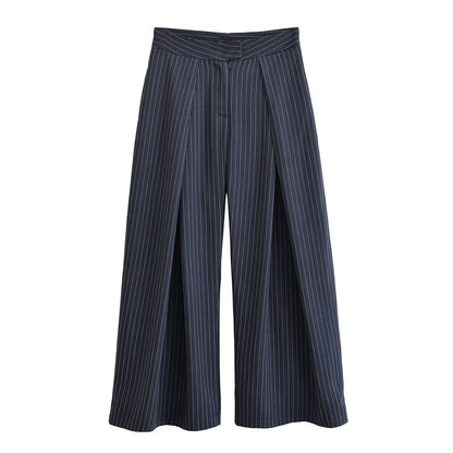 Women's casual striped wide leg pants