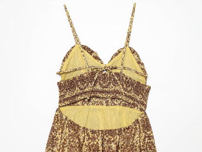 Women's open design embroidered suspender dress