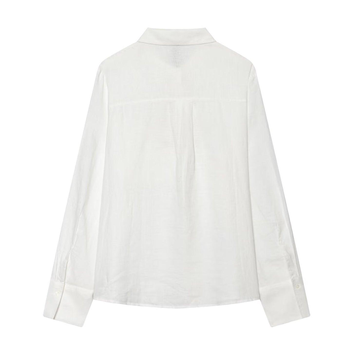 Women's linen blended linen long sleeved shirt
