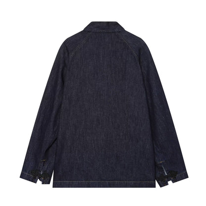 Women's rope knot decorative denim Coat