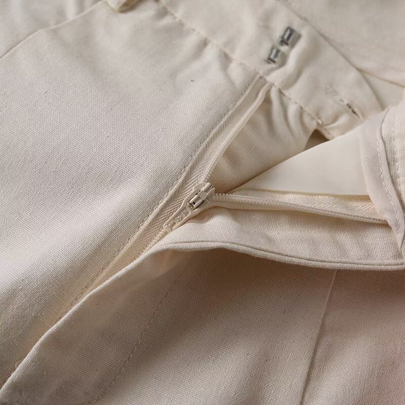 Women's loose linen blended casual pants