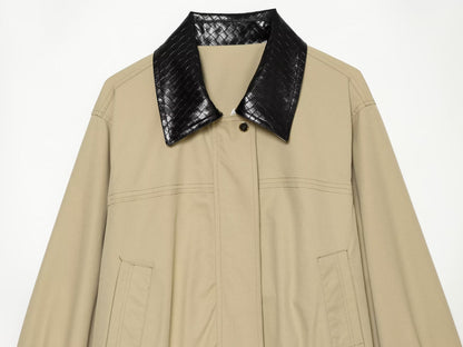 Women's patchwork lapel pilot jacket Coat