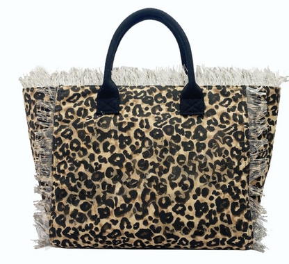 Women's new beach canvas tassel embroidered handbag