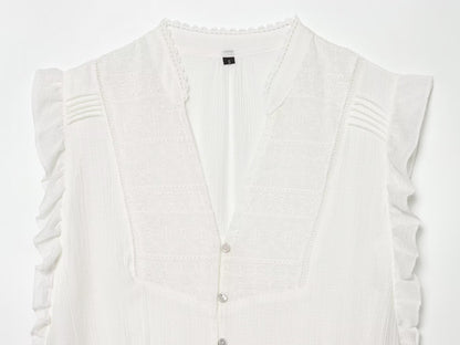 Women's layered decorative embroidered top