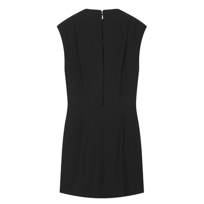 Women's with shoulder pads pleats mini dress