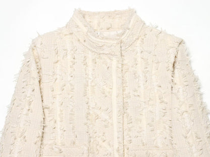 Women's casual high neck jacquard Coat