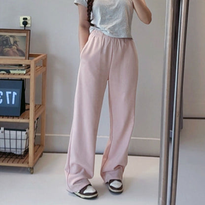 Women's new casual Joker drawstring design loose plus velvet straight pants