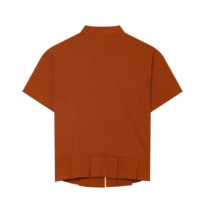 Women's breasted decorative short sleeved top