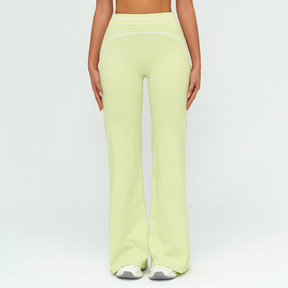 Women's new sanding wide-leg pants high waist contrast yoga pants