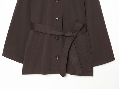 Women's with Belt casual stand collar twill coat