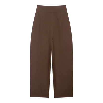Women's high waisted pleated balloon version casual pants