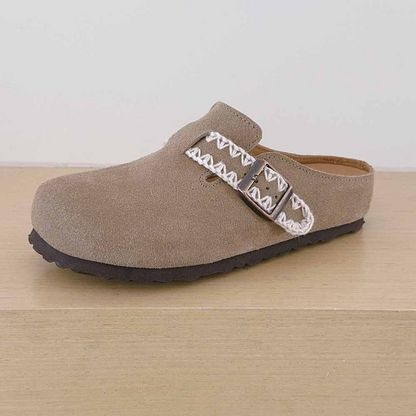 2026 women's new woven semi-trailer slippers have a shoe box