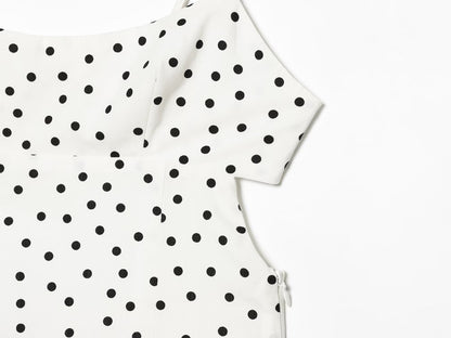 Women's polka dot suspender MIDI dress