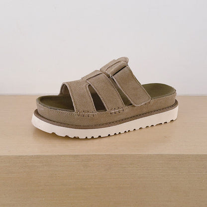 Women's 2026 new fashion open toe hook and loop casual slippers