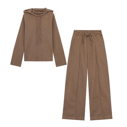 suit Women's 2 pieces long sleeved mesh hooded sweatshirt+Pants