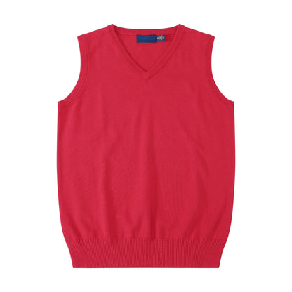 New style casual versatile thin embroidered V-neck knitted vest for men and women