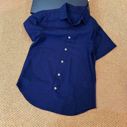 Women's new fashion casual cotton and linen short-sleeved shirt