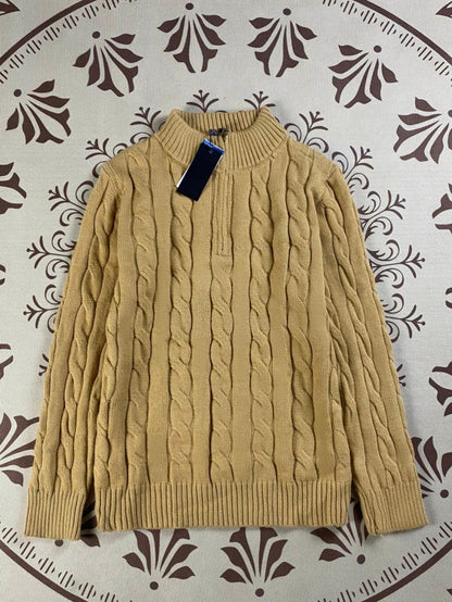 Men's and women's Joker Embroidery Knitting Half Zipper Design Sweater Knitwear