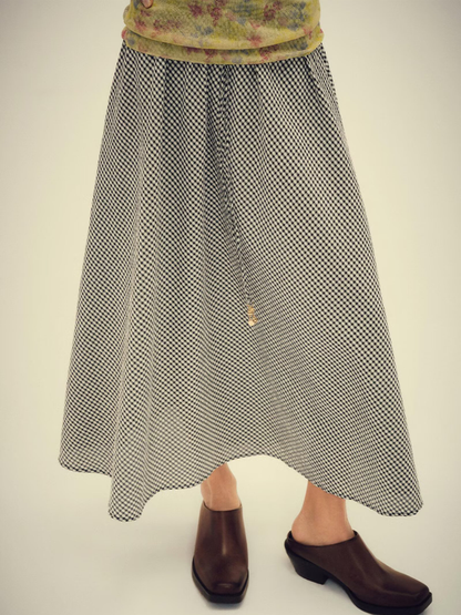 Women's casual plaid MIDI skirt
