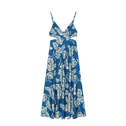 Women's printed split Midi dress