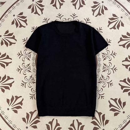 2026 women's new casual Joker O-neck knitted short-sleeved T-shirt