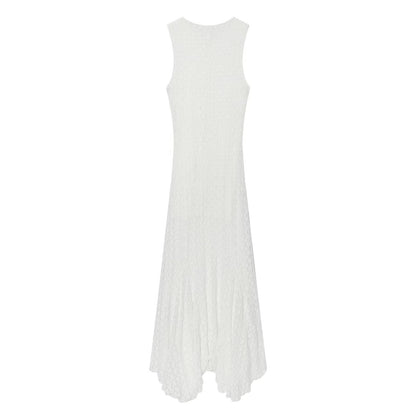 Women's lace decoration sleeveless MIDI dress