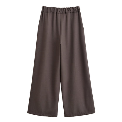 suit Women's 2 pieces short sleeved hunting shirt+Wide leg pants