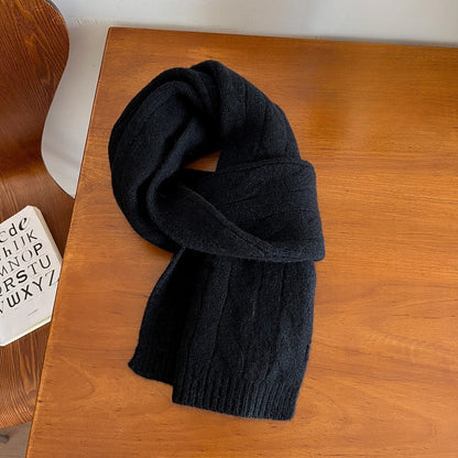 New warm retro embroidery knitted scarf