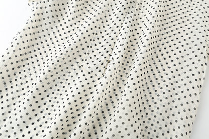 Women's bow decoration polka dot shirt