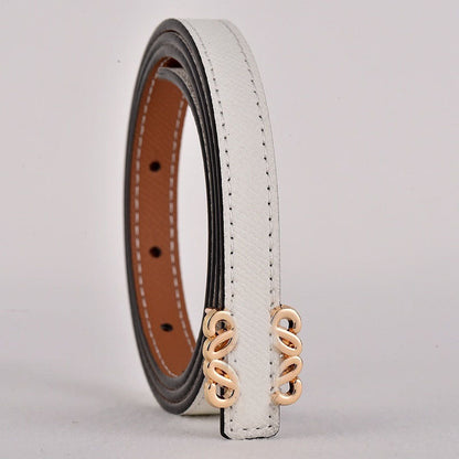 Women's new Joker metal accessories smooth buckle design fashion thin belt belt With a box.