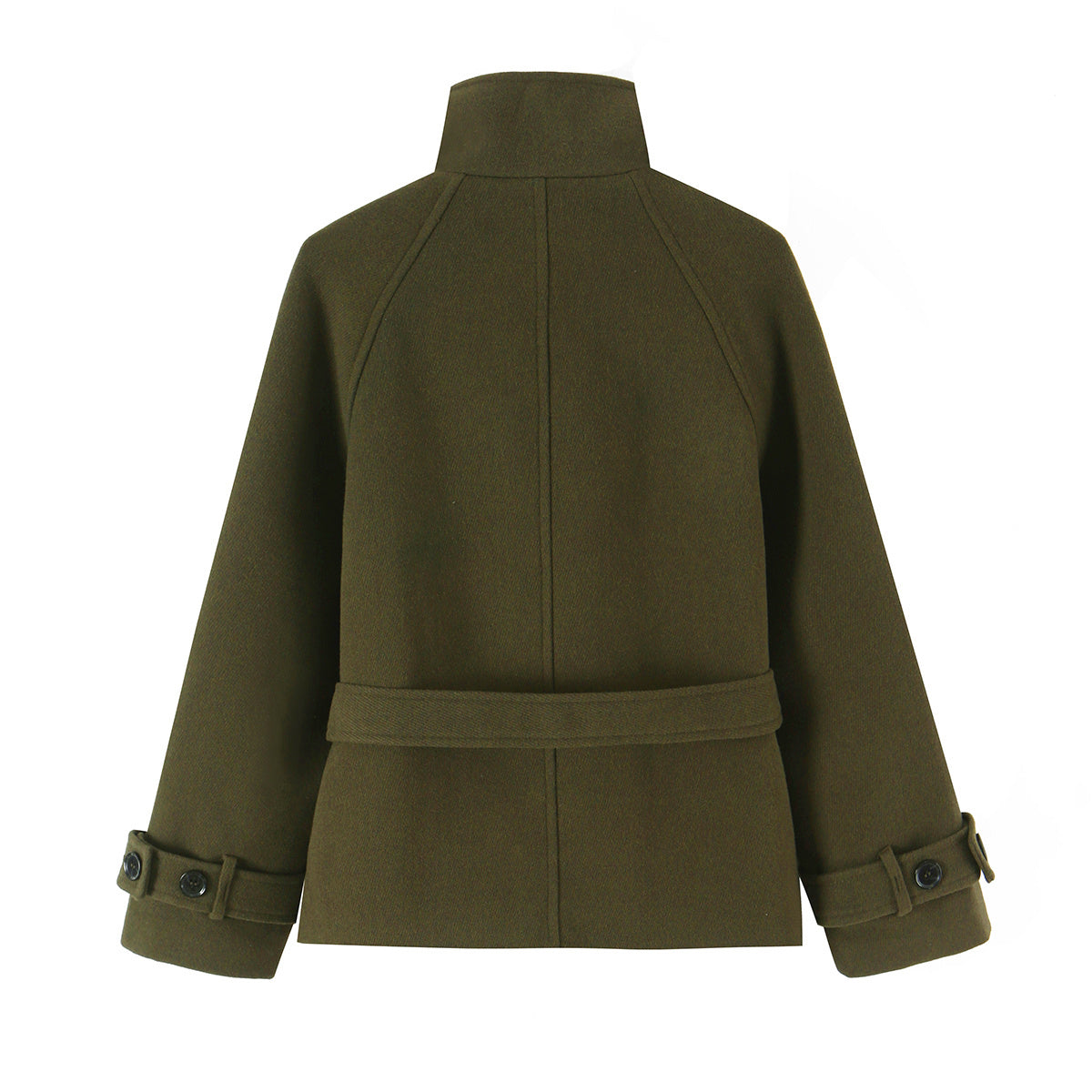 Women's with belt standing collar coat