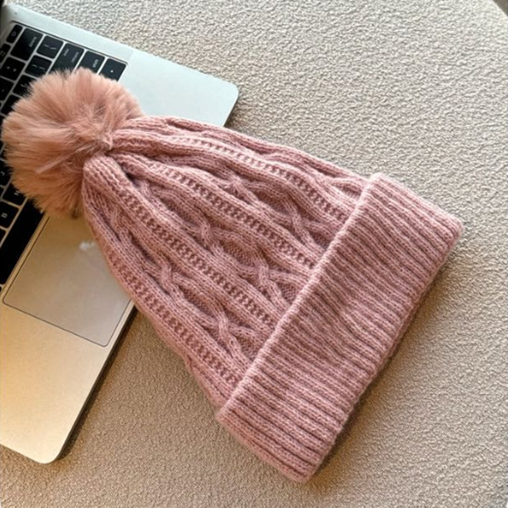 Women's new casual Joker plus velvet knitted wool hat