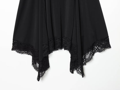 Women's slim lace suspender mini dress