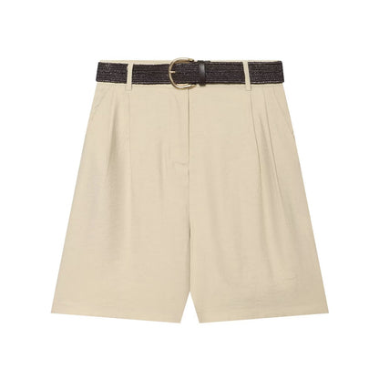 Women's With Belt pleated casual shorts