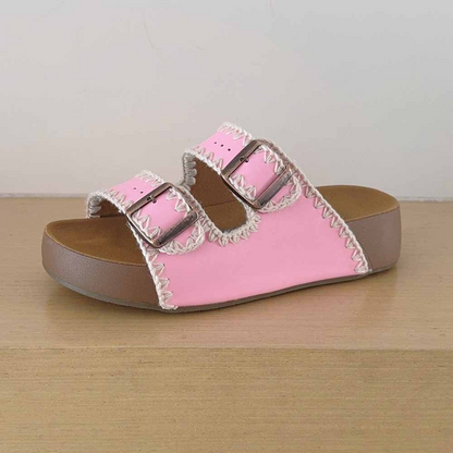 2026 Women's New Woven Platform Slippers have a shoe box
