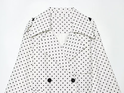 Women's with Belt polka dot windbreaker Coat