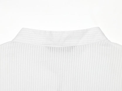Women's short sleeved A-line-shaped striped shirt