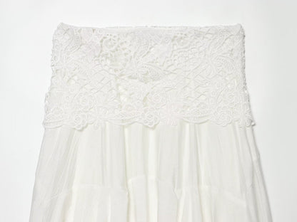 suit Women's 2 pieces embroidered asymmetrical MIDI skirt+top