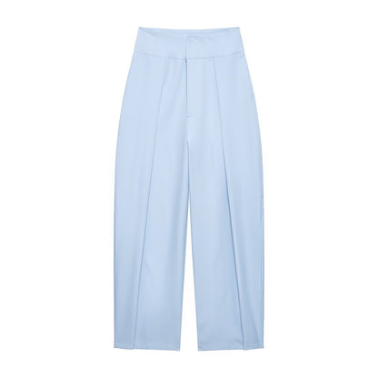 Women's high waisted pleated balloon version casual pants