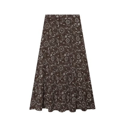 suit Women's 2 pieces lace up decorative embroidered top+Skirts