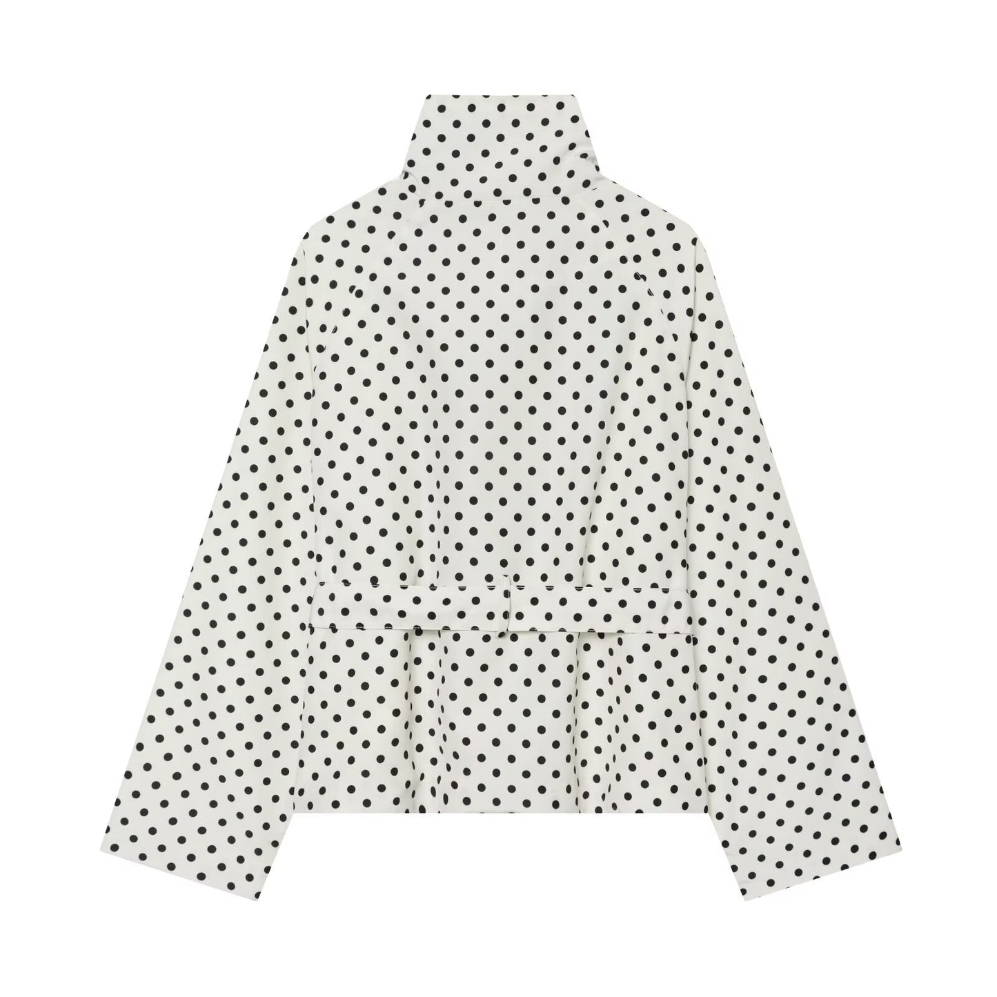 Women's With Belt stand collar polka dot trench coat
