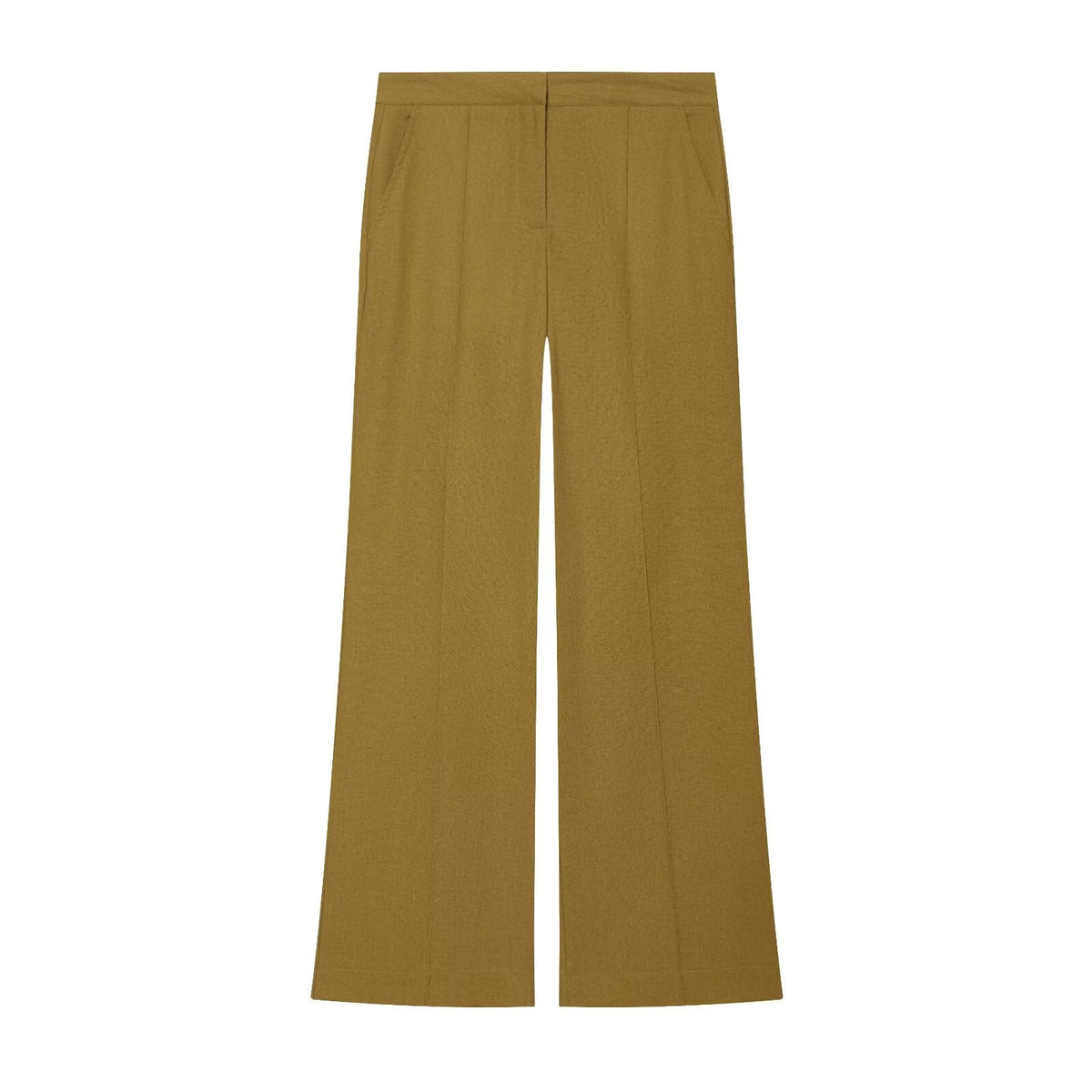 suit Women's 2 pieces loose rope knot buckle linen blend shirt+Pants
