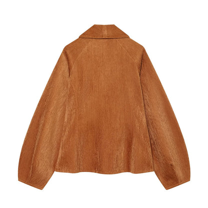 Women's waist cinched style double breasted jacket Coat