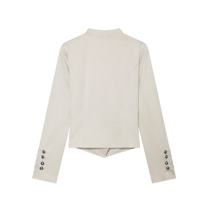 Women's slim stand collar double breasted jacket
