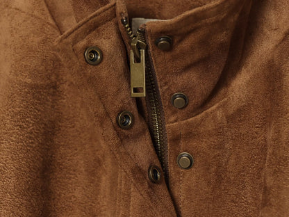 Women's suede textured stand collar jacket Coat
