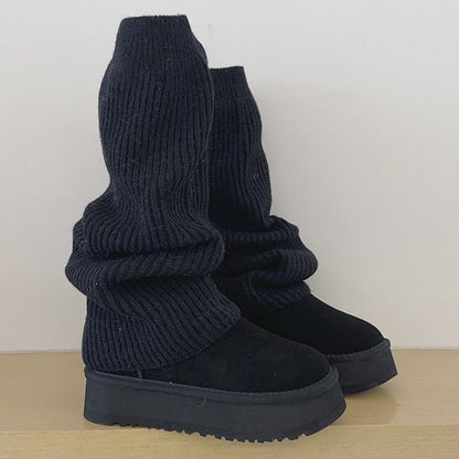 Women's new detachable platform-changing snow boots