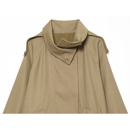 Women's retro lapel loose parkour workwear Coat