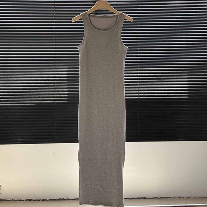 Women's new slim and versatile sleeveless long straight bottoming skirt