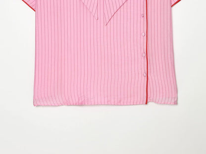 Women's bow decoration striped top